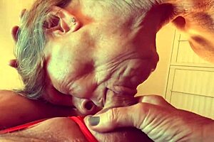 granny velma dinkley solves the cocksucking cum mystery in her open bathrobe costume