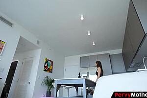 stepson tempted by horny stepmother's big ass for early morning fucking