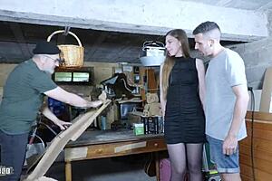 anal threesome with alice maze getting double penetration, anal finger, blowjob, and mouthful cumshot