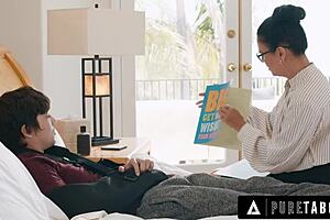 teacher milf dana vespoli comforts her injured student with deep care. pure taboo unfolds in this quickie.