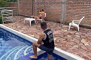 Oh yeah, that horny pool guy fucks me hard!