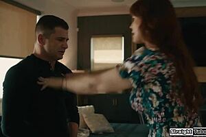 Syren demer boldly makes young guy fuck her pussy with intense fingering and blowjob