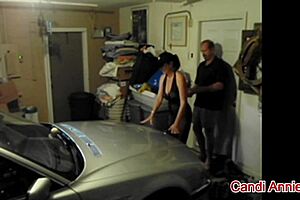 slut milf wife candi annie does hardcore photo shoot in dirty garage
