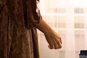 Blonde cougar Cara Mell strips lingerie and poses solo.