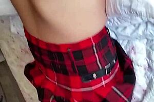 Skinny Milf In Miniskirt Gives Oral To Cum Facial