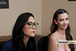 A taste of redemption: the principal's proposal leads to a hardcore threesome with submissive MILF Jade Greene and student Serena Hill on desk