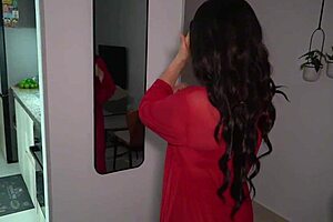 big-ass stepmom gets caught by a burglar in her own home