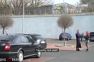 Gas Station Glory Hole Rough Bang for Red-Haired Big Tits Babe