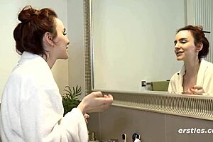 Claudia masturbates with dildo in shower