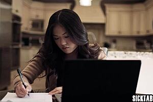 i am jealous asian teen lulu chu craving sex and getting fucked after masturbating and blowjob with slimthick vic