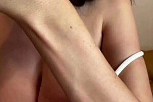 What is the stepmother with big milky tits doing with her teen stepdaughter? She masturbates and fucks.