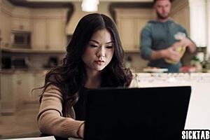 i am jealous asian teen lulu chu craving sex and getting fucked after masturbating and blowjob with slimthick vic