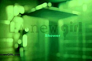 stunning brunette model takes a refreshing shower after photoshoot!