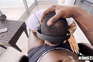 Gia Lovely's juicy ass bounces on Louie's big cock in close-up.