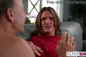 Stepdad teaches his stepson some chores around the house