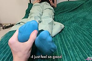 Stepmother's massage leads to cumshot with dirty talk.