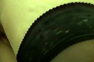 milf in stockings sucks cock to horny husband with masturbation and blowjob