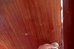 Real stepmother shows horny stepson how she pisses from her mature hairy pussy