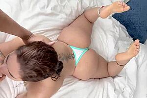 hot latina with big natural tits sucks monster cock and fucks amateur couple in creampie