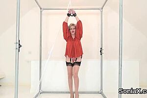 Unfaithful British MILF Lady Sonia showcases her big boobs in reality setting