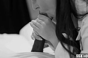 Petite Latina babe does WEIRD EXPERIMENT with BUST MILF sucking monster cock