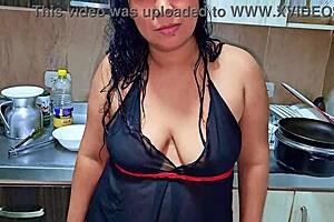 squirting orgasm in the kitchen in front of my stepson, horny stepmom here! 😈