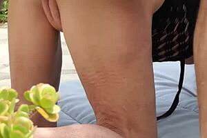 mature amateurs have sex in the garden