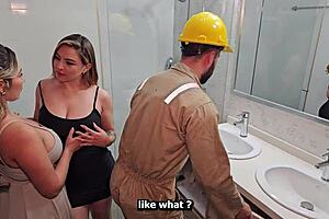 Plumber Drills Lesbian Couple on Anniversary