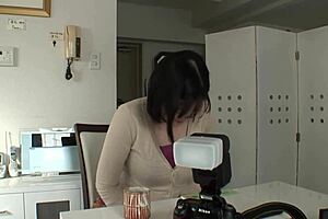 Asian housewife MILF in homemade group sex