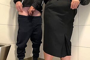 Curvy Step Mother Makes Step Son Cum in Public Toilet