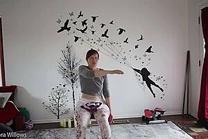 cute mature european woman teaches yoga lesson 339