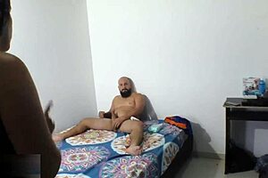 I spied on my stepson masturbating and offered my shaved pussy for cowgirl riding