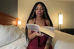 Eva Paker reads with her neighbor in roleplay.