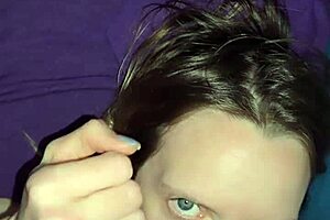 Milf receives facial after face fucking with ball licking and cumshot