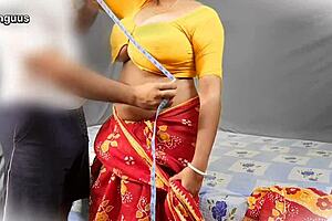 dress tailor fucks big boob milf housewife then cums inside her hairy pussy