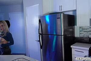 Stepson surprises hot blonde Ashley Fires in her bedroom.