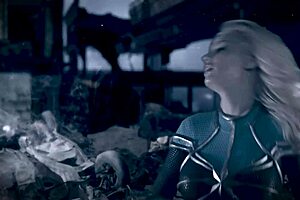 Kenzie Taylor stars in a parody scene from Captain Marvel XXX with tits and ass.