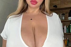 Adult Milf With Natural Tits Waits Passionately Caressing Herself