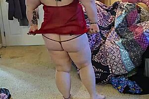 Bbw in Lingerie Performs Striptease Undressing Slowly for Amateur Milf