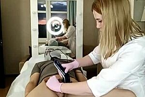 Russian beauty shaves hairless before horny milf fucks big cock in reality