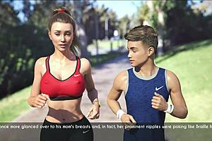 Жена и мачеха бегут трусцой в парке