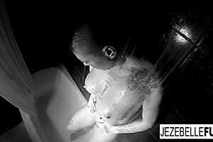 Is Brunette Babe Jezebelle Getting Steamy In The Shower With Masturbation?