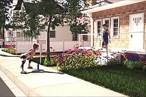 Жена и мачеха бегут трусцой в парке