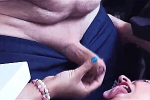 Vicky as secretary meets client and fucks without condom 😏