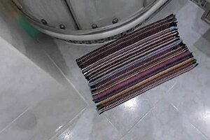 Busty Stepmom In Shower Watched While Jerking Off