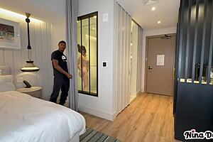 Horny Milf Nina Dolci Busted Bellboy Slow Stroking!