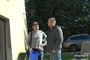 busty blonde mature woman gets double penetrated