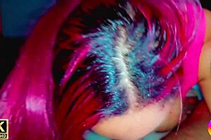 Hot husband cums in lingerie with muscular milf