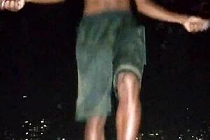 Park interview with mature woman during photoshoot