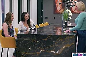 Hot stepsisters fuck their big boobs milf stepmom